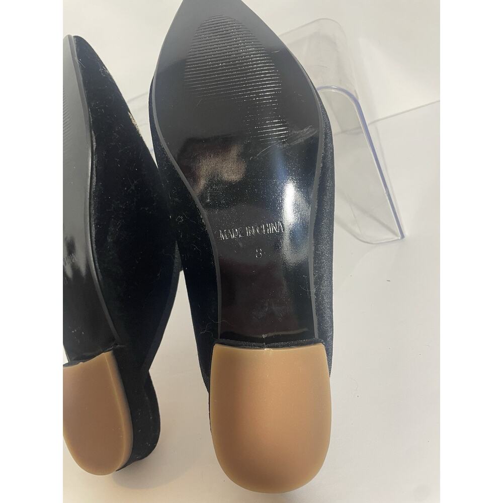 Mavirs Black Velvety w/ Gold Embroidery Slide Ons Size 8 NWOT - Picture 9 of 10